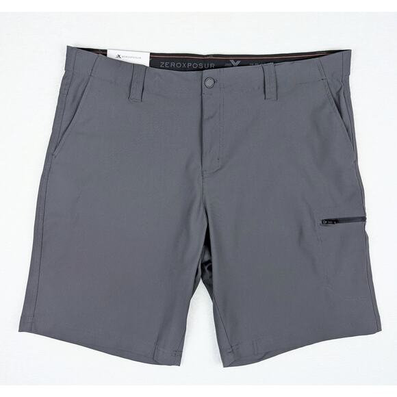 ZeroXposur Hybrid Shorts Mens 38 Black Utility Zip Pocket 4-Way Stretch UPF 50+ - Picture 3 of 10